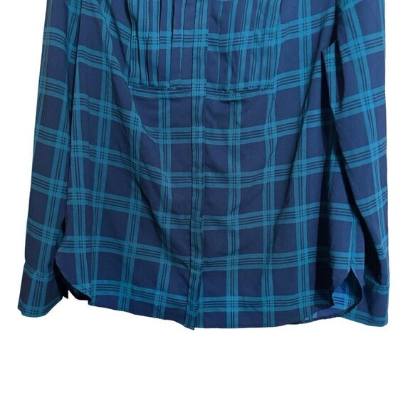 J Crew Top Womens Large Multicolor Stripe Plaid Long Sleeve Blouse Button Up - Picture 5 of 8